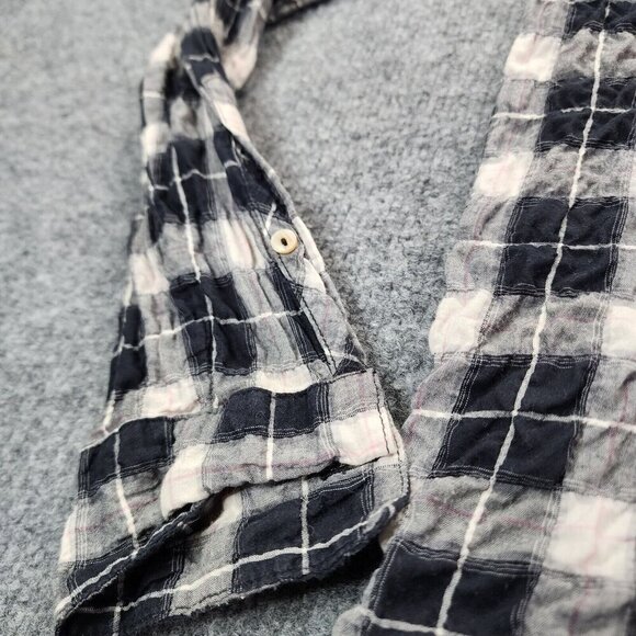 California Tailor Shirt No 2 Womens‎ XS Navy Plaid Long Sleeve Shirt Cotton $198 - Picture 10 of 12